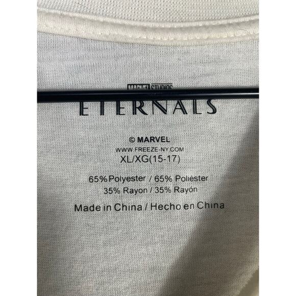 Marvel Eternals Graphic T-Shirt Cream Short Sleeve Tee XL Juniors Womens - Picture 5 of 6